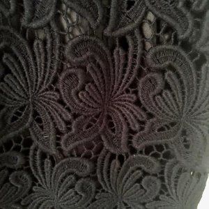 Talbot's Black Cotton Lace Skirt Knee Length Size 12P
